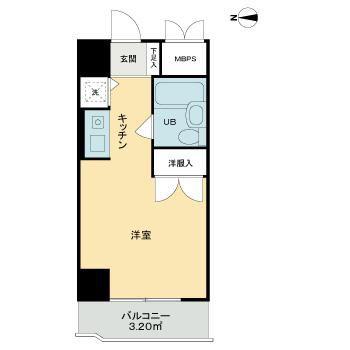 ライオンズマンション国分町(ワンルーム/4階)の間取り写真