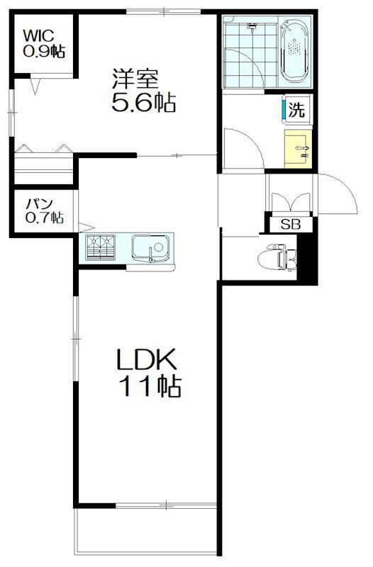 BELLE DEMEURE7(1LDK/1階)の間取り写真