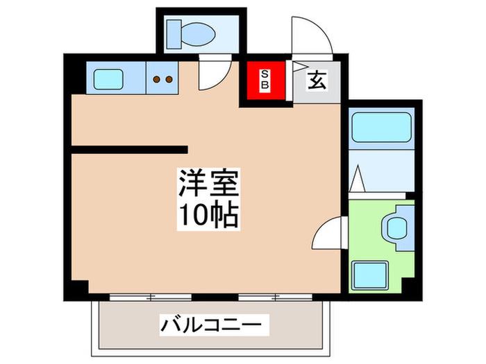 ガーデンヒルズ守口(ワンルーム/6階)の間取り写真