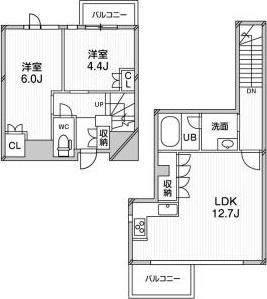 目黒本町マンション(2LDK/2階)の間取り写真