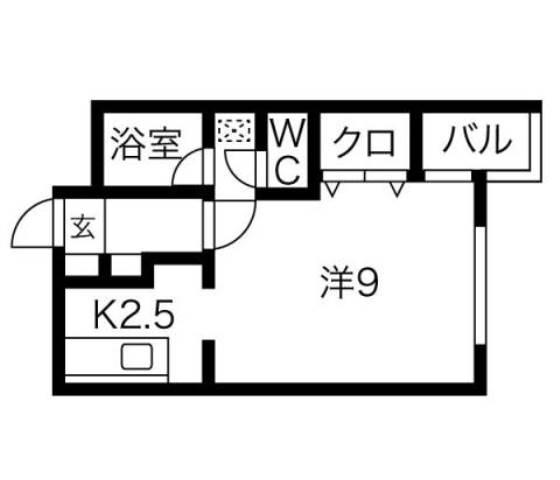 ノール琴似(1K/4階)の間取り写真