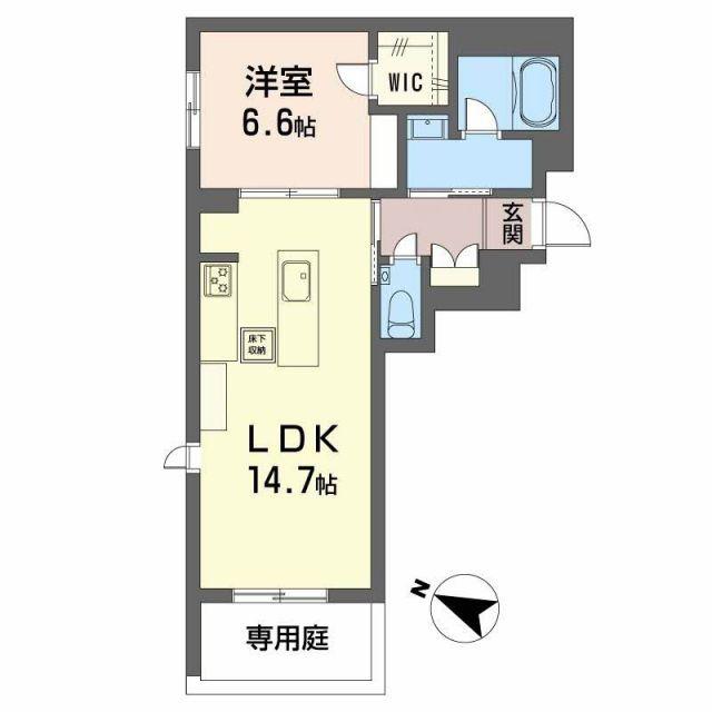 CASA ニックスV(1LDK/1階)の間取り写真