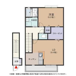 サンガーデン上川 A棟(1LDK/2階)の間取り写真