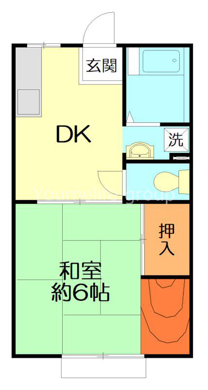 クロノス菫平(1DK/1階)の間取り写真