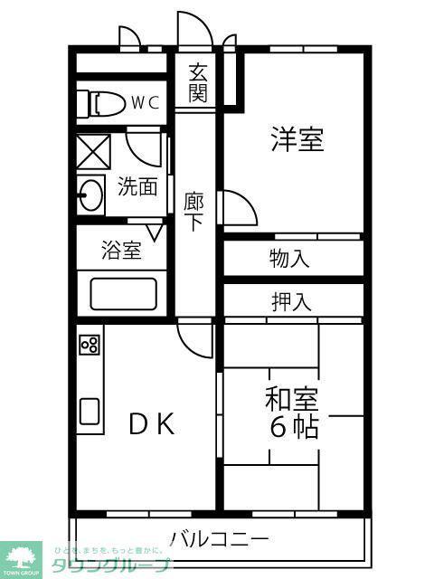 NSハイツ(2DK/1階)の間取り写真