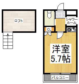 M・アルヴェリーノ(ワンルーム/1階)の間取り写真