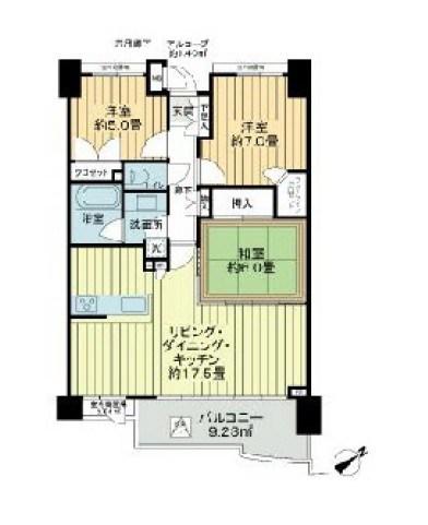 ジェイパーク尾山台2(3LDK/2階)の間取り写真