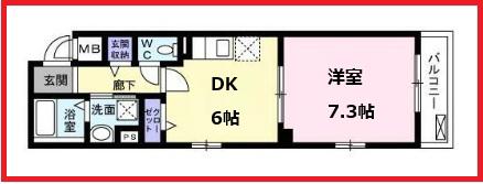 アーバンコート赤羽(1DK/4階)の間取り写真