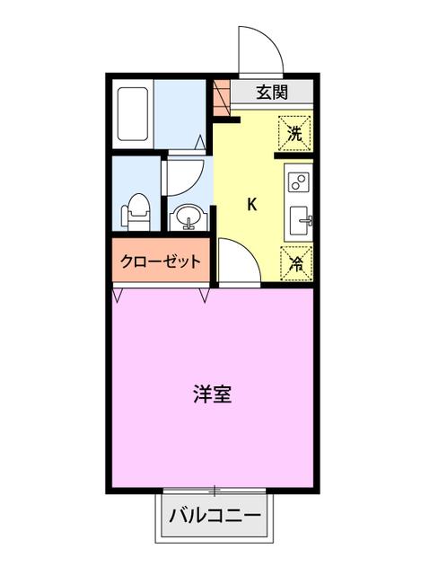パークアゼリア(1K/2階)の間取り写真