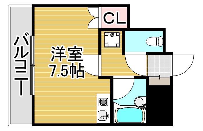 リリーフ天神東(ワンルーム/1階)の間取り写真