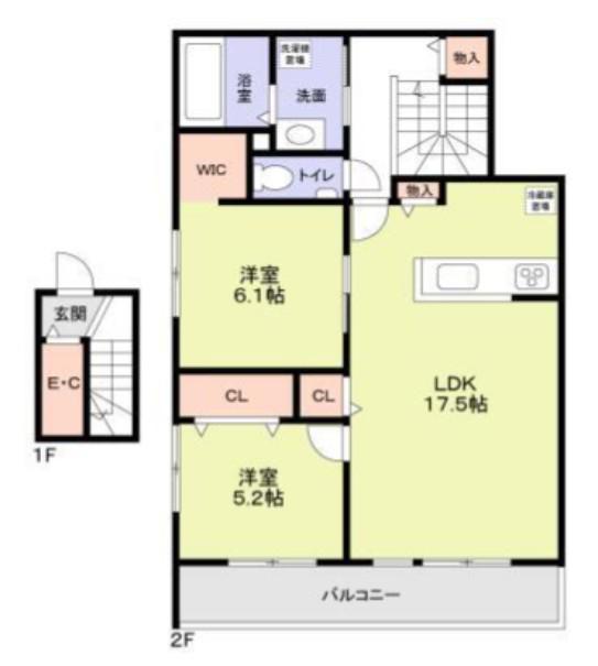 TREE TOPS 代々木(2LDK/2階)の間取り写真