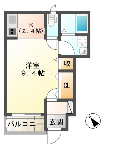 PURE HOUSE(1K/1階)の間取り写真