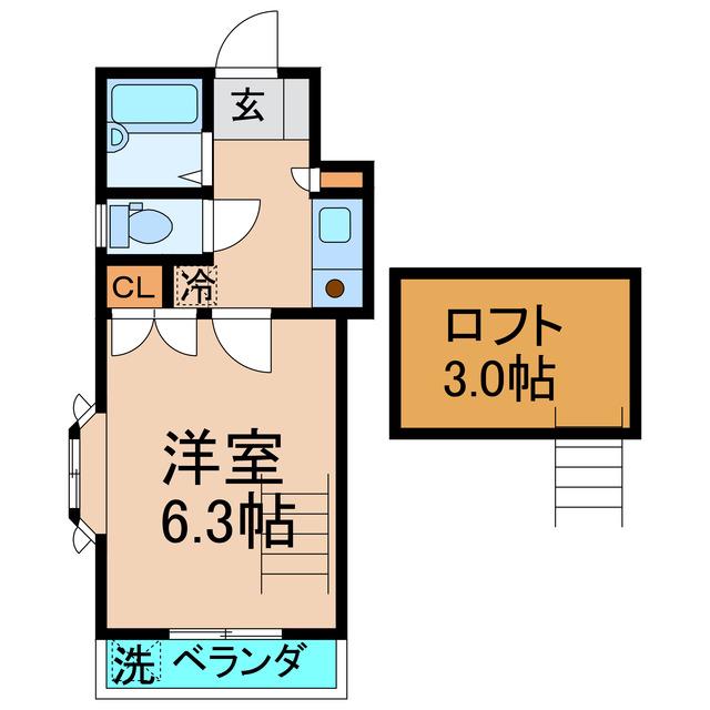 リッチモンド三条南(1K/2階)の間取り写真
