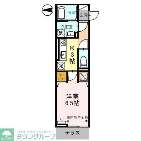 パークコート(1K/3階)の間取り写真