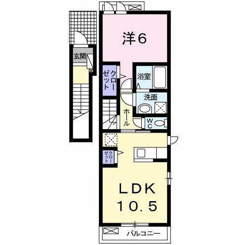 キャトル アルモニー(1LDK/2階)の間取り写真