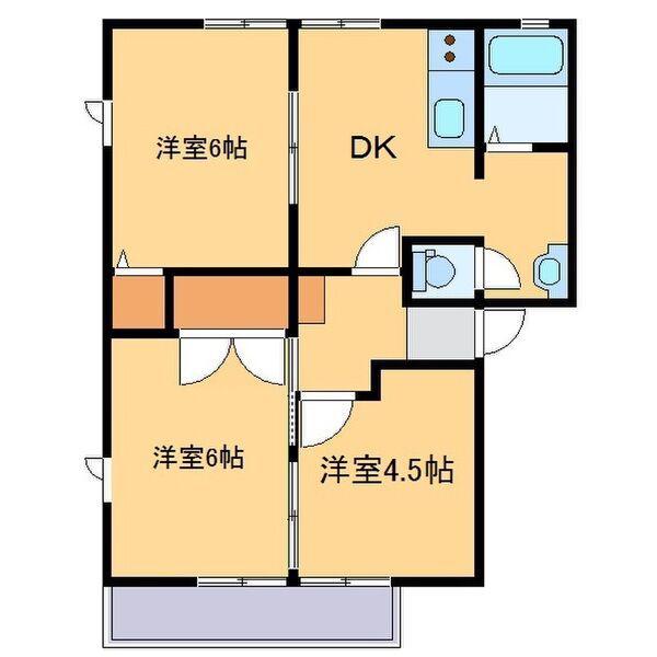 マイム井上D(3DK/2階)の間取り写真