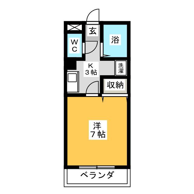 コリーナヴェルデ(1K/1階)の間取り写真
