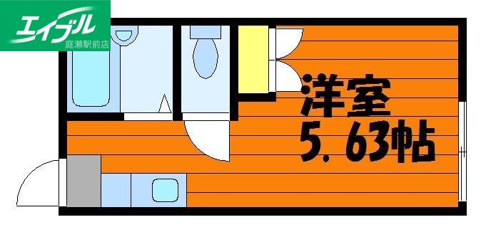 陽だまり(1K/2階)の間取り写真
