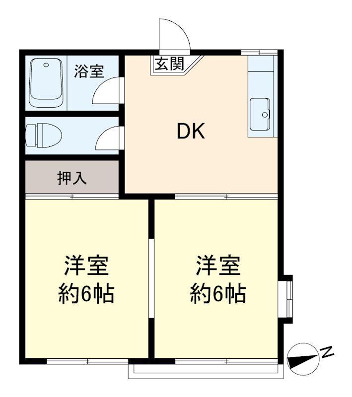 中村アパート(2DK/1階)の間取り写真