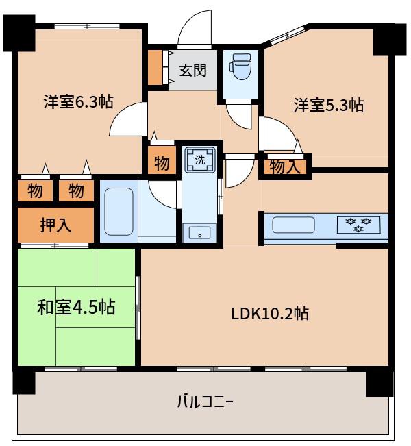 エステムコート新大阪パークフロント(3LDK/11階)の間取り写真