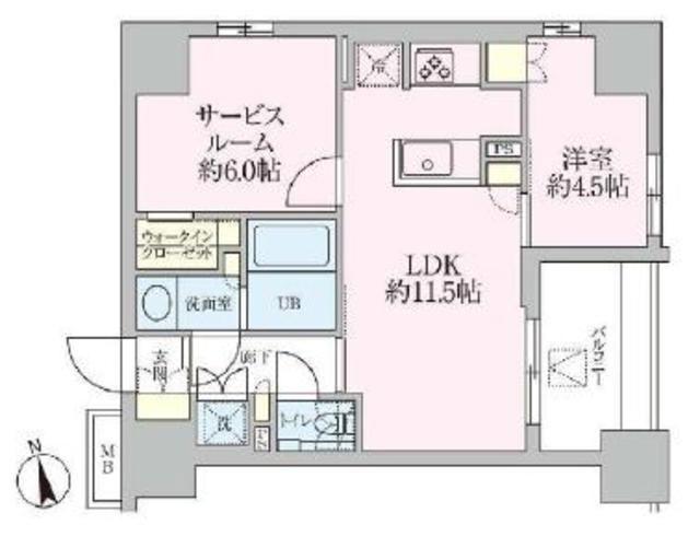 ザ・レジデンス三ノ輪(1SLDK/6階)の間取り写真