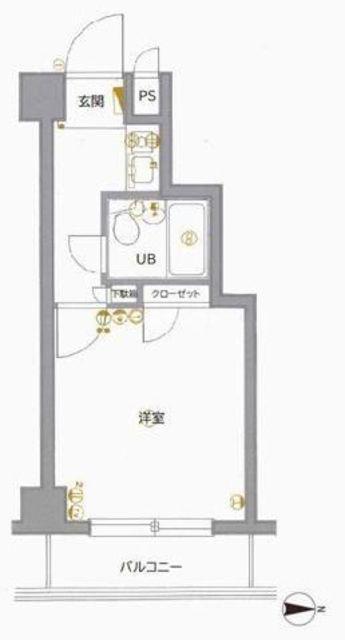 クレッセント武蔵小山(1K/3階)の間取り写真