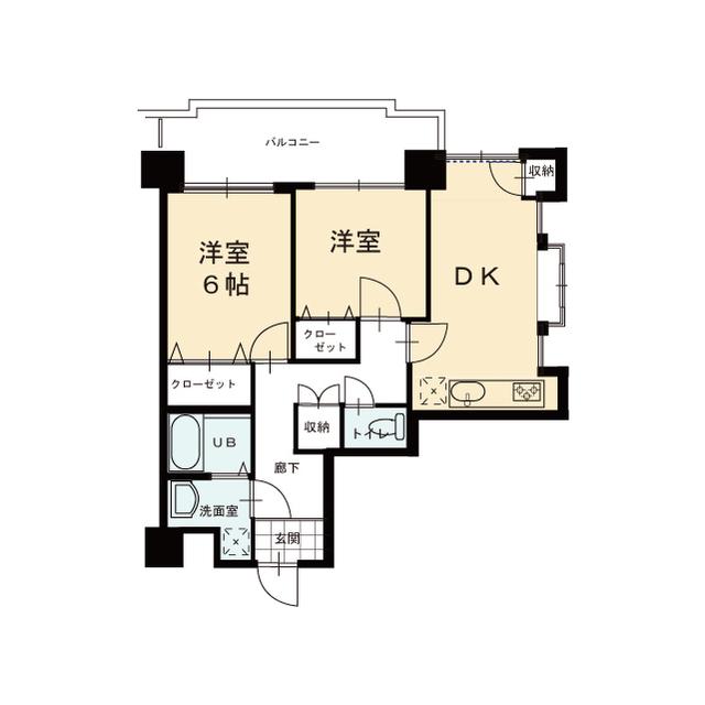 信開トピア西開発(2DK/2階)の間取り写真