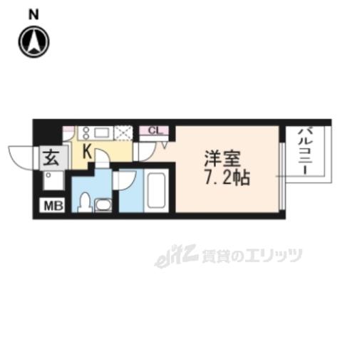 プレサンスNEO京都烏丸(1K/10階)の間取り写真