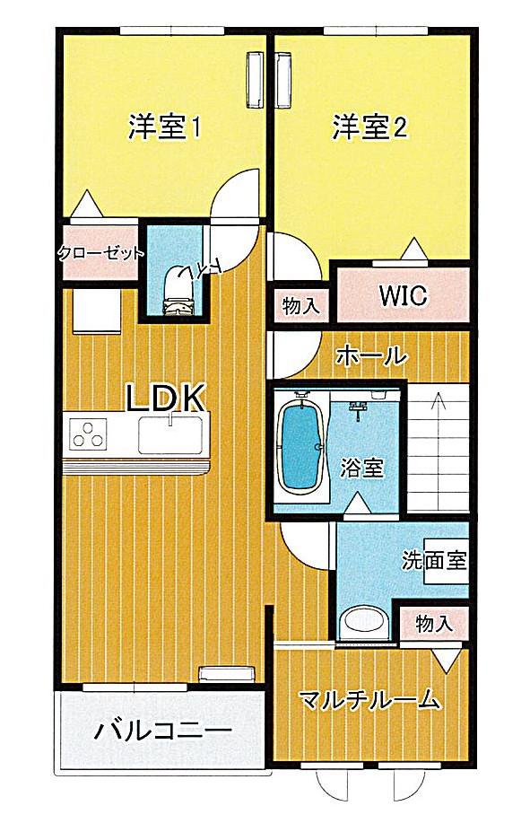 ベル・アベニール1(2LDK/2階)の間取り写真