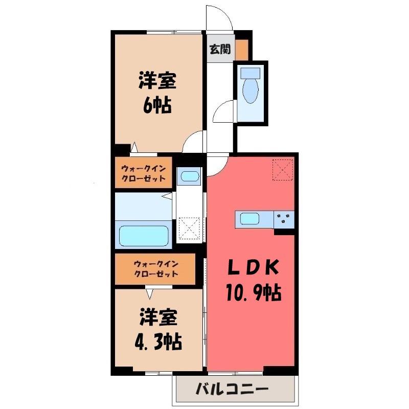 アークイースト(2LDK/1階)の間取り写真