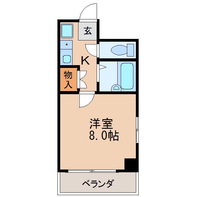 エクセルコジマII(1K/7階)の間取り写真