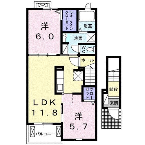 サンリット II(2LDK/2階)の間取り写真
