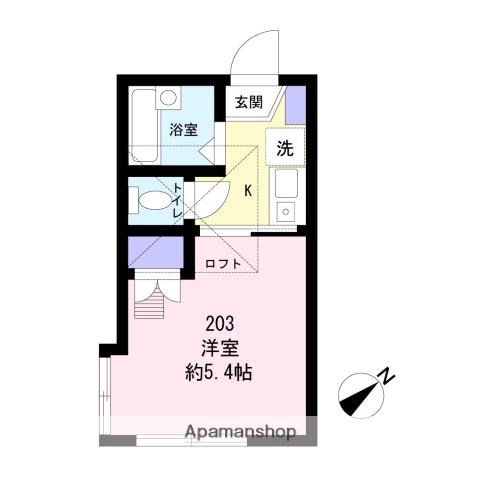 プランドール中山(1K/2階)の間取り写真