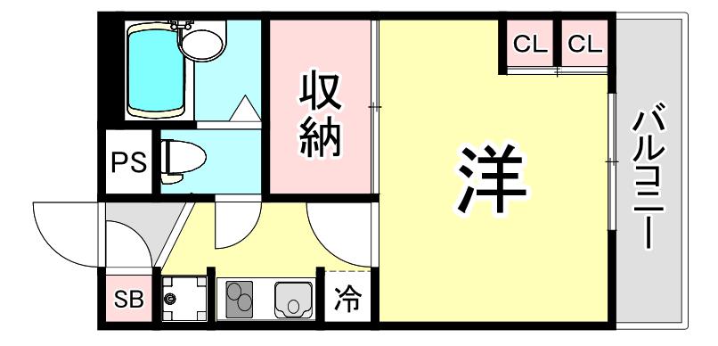 レオパレス月見橋(1K/2階)の間取り写真