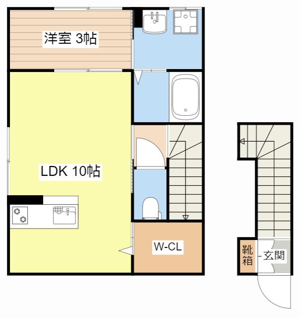 エトワール宮司(1LDK/2階)の間取り写真