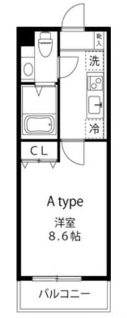 LOCS SHINYURIGAOKA(1K/4階)の間取り写真