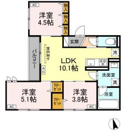 セレスティア高島平II(3LDK/2階)の間取り写真