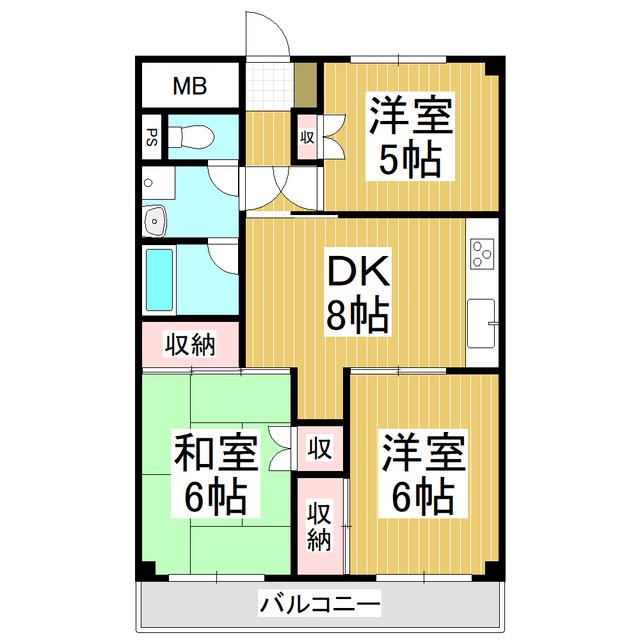 イワマアメニー(3DK/3階)の間取り写真