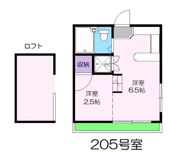 アイムズガーデン22(1K/2階)の間取り写真