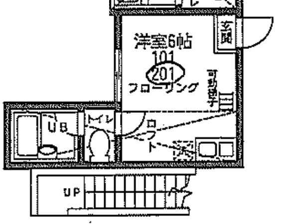 ユナイト天王町コニーホーキンス(ワンルーム/2階)の間取り写真