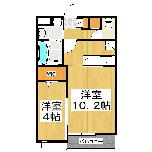 LUSSO(1LDK/1階)の間取り写真