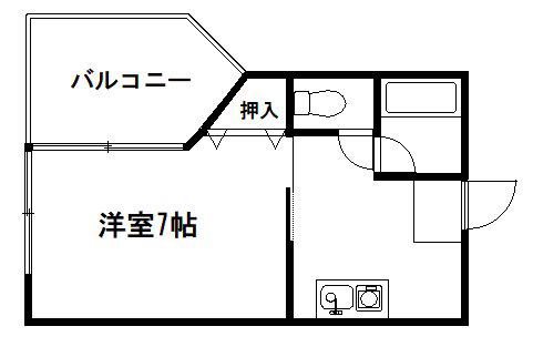 ラフィーネ四条堀川(1K/7階)の間取り写真