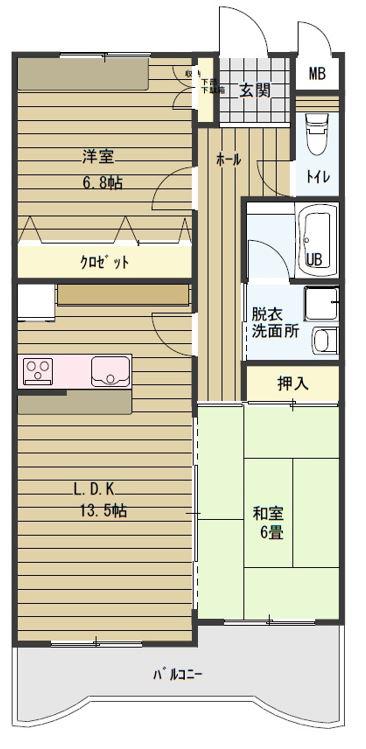 ハイムS・S(2LDK/1階)の間取り写真