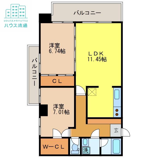 サクセスカバーヒルズ(2LDK/10階)の間取り写真