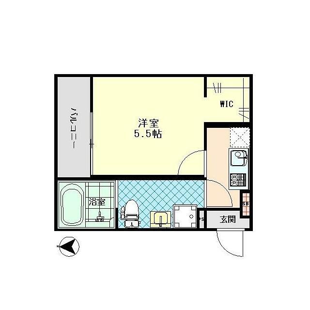 グランメゾン東川口(1K/2階)の間取り写真