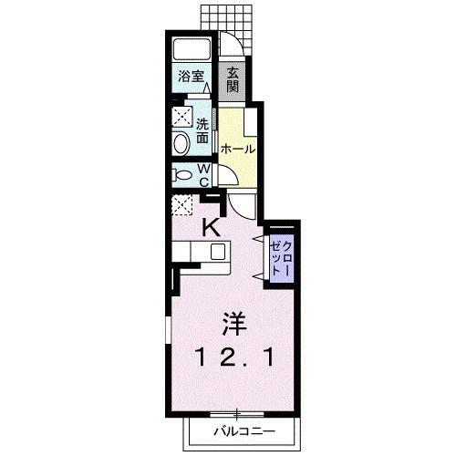 ラフレシールI(ワンルーム/1階)の間取り写真