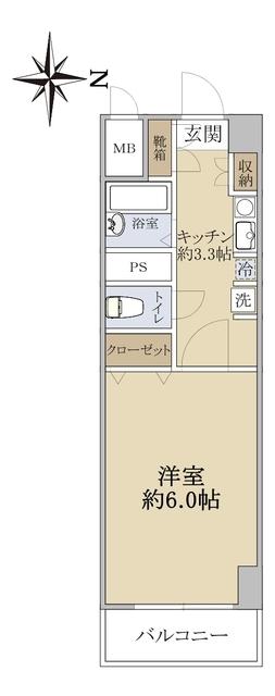 ジュウエル秋葉原(1K/9階)の間取り写真