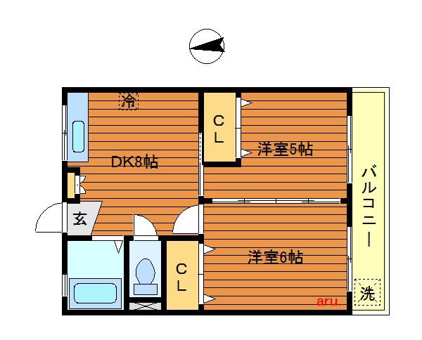 旭マンション(2DK/3階)の間取り写真