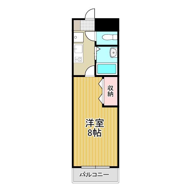 ホワイトヒルズ豊田(ワンルーム/2階)の間取り写真