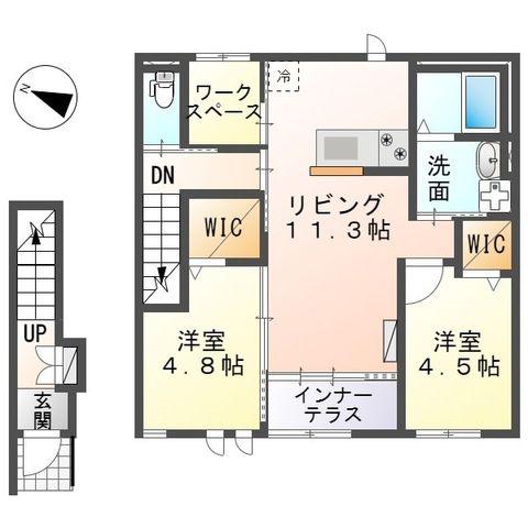 ベルワン(2SLDK/2階)の間取り写真